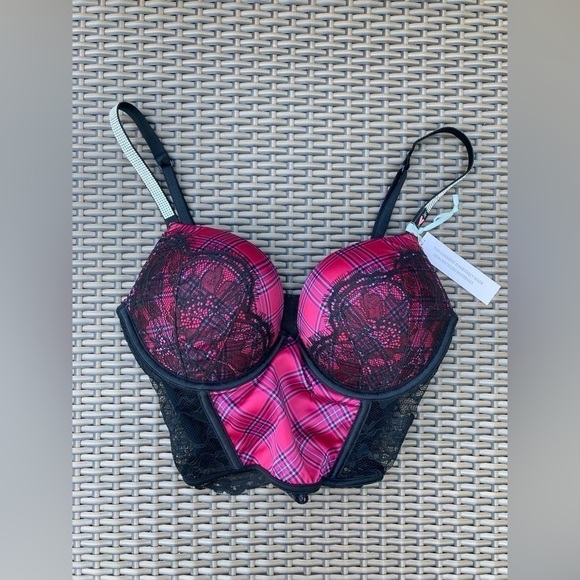 2 pc Victoria’s Secret Bombshell Add 2 Cups Rhinestone corset +matching … - Picture 6 of 10